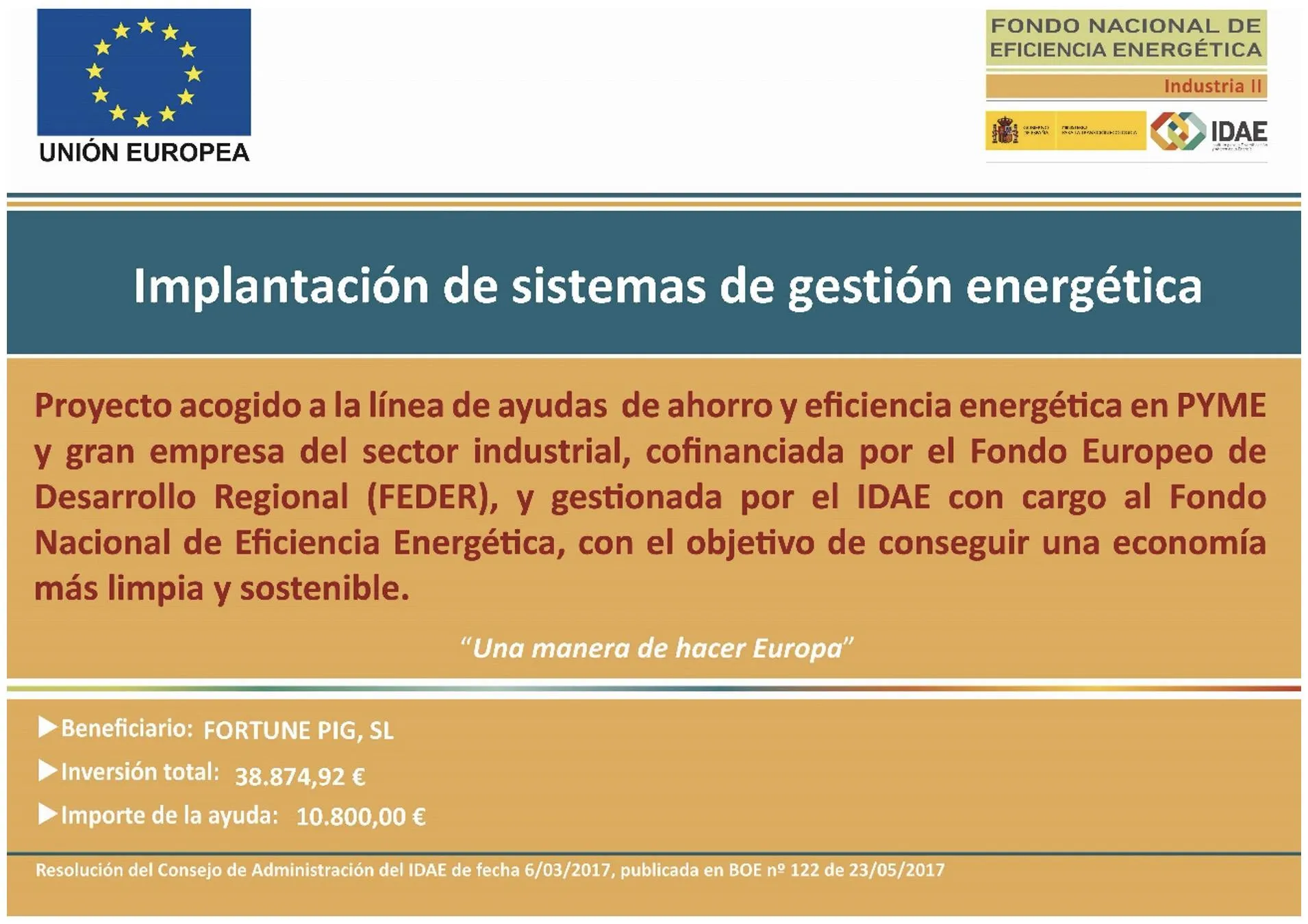 Sistema de gestión energética